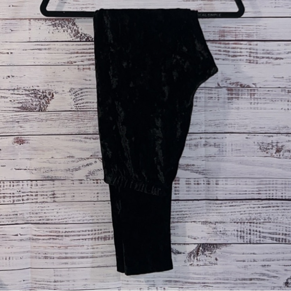 See You Monday Black Velvet Leggings
